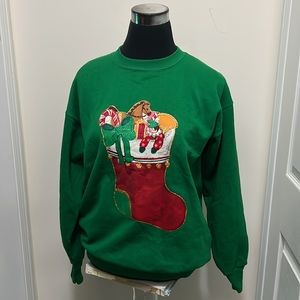 Vintage Fun Y2k Stuffed Christmas Sock Ugly Sweater Size XL